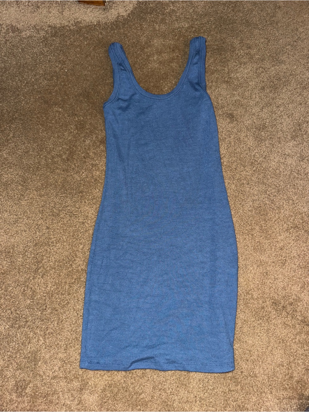 Fashion Nova Steel Blue Ribbed Tank Dress